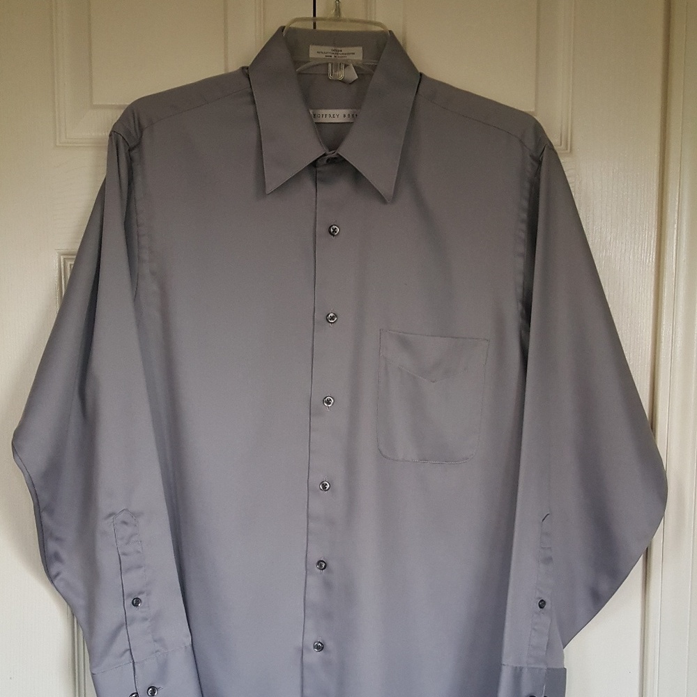 Geoffrey Beene Mens Dress Shirt Gray M NWOT
